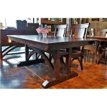 Trestle Bridge Table with Arched Trestle